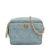 Pre-owned Denim shoulder-bags Chanel Vintage , Blue , Dames