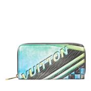 Pre-owned Leather wallets Louis Vuitton Vintage , Blue , Dames