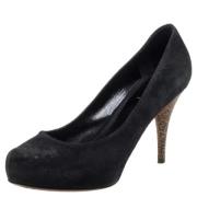 Pre-owned Suede heels Fendi Vintage , Black , Dames