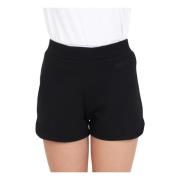 Zwarte Shorts met Elastische Tailleband Moschino , Black , Dames