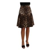Prachtige Leopard Print A-Lijn Rok Dolce & Gabbana , Brown , Dames