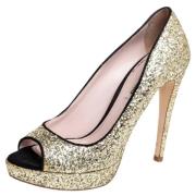 Pre-owned Suede heels Miu Miu Pre-owned , Yellow , Dames
