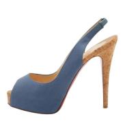 Pre-owned Canvas heels Christian Louboutin Pre-owned , Blue , Dames