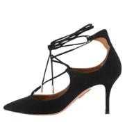 Pre-owned Suede heels Aquazzura Pre-owned , Black , Dames