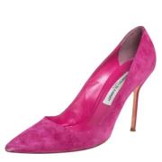 Pre-owned Suede heels Manolo Blahnik Pre-owned , Pink , Dames