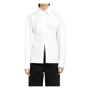 Witte Cinched Taille Shirt met Gebreide Combinatie Alexander Wang , Wh...