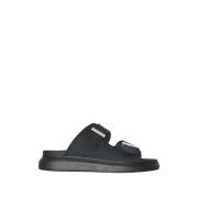 Zwarte rubberen sandalen Alexander McQueen , Black , Heren