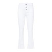 Witte Bootcut Jeans met Logo Plaque Liu Jo , White , Dames