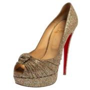 Pre-owned Fabric heels Christian Louboutin Pre-owned , Gray , Dames