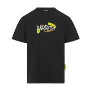 Zwarte katoenen T-shirt met grafische print Barrow , Black , Heren