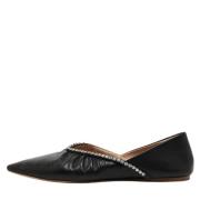 Pre-owned Leather flats Miu Miu Pre-owned , Black , Dames