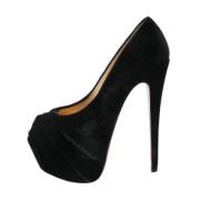 Pre-owned Velvet heels Christian Louboutin Pre-owned , Black , Dames