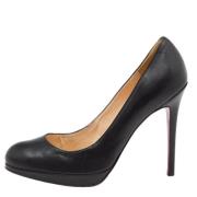 Pre-owned Leather heels Christian Louboutin Pre-owned , Black , Dames