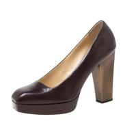 Pre-owned Leather heels Yves Saint Laurent Vintage , Brown , Dames