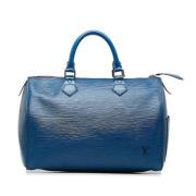 Pre-owned Leather handbags Louis Vuitton Vintage , Blue , Dames