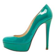 Pre-owned Leather heels Christian Louboutin Pre-owned , Green , Dames