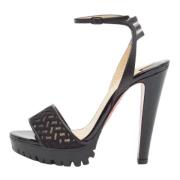 Pre-owned Lace sandals Christian Louboutin Pre-owned , Black , Dames