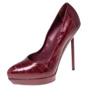 Pre-owned Leather heels Yves Saint Laurent Vintage , Red , Dames