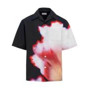 Solarised Flower Grafische Bowling Shirt Alexander McQueen , Multicolo...