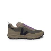 Kaki en Zwarte Sneakers met Mauve Veters Veja , Green , Heren