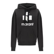 Oversized Mansel Hoodie met Flocked Logo Isabel Marant Étoile , Black ...