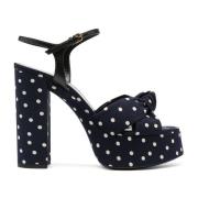 Polka Dot Sandalen Saint Laurent , Blue , Dames