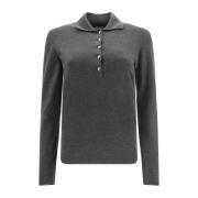 Cashmere Polo Shirt Gucci , Gray , Dames