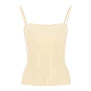 Sierra Gebreide Tanktop Jacquemus , Beige , Dames