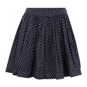 Bloemen A-lijn rok met gerimpelde taille Ralph Lauren , Blue , Dames