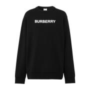 Logo Katoenen Sweatshirt Burberry , Black , Heren