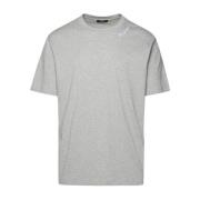 Grijze Katoenen T-Shirt met Logo Borduursel Balmain , Gray , Heren