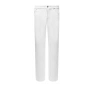 Skinny Denim Jeans met Logo Detail Brunello Cucinelli , White , Heren