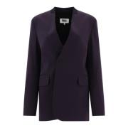 Blazer met enkele rij knopen en rafelige zoom MM6 Maison Margiela , Bl...