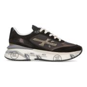 Stijlvolle Dames Suède enylon Sneakers Premiata , Black , Dames