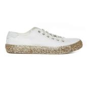 Bedford Lage Sneakers met Glitterdetail Saint Laurent , White , Dames
