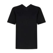 Katoenen V-Hals T-Shirt Bottega Veneta , Black , Dames