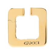 Logo Manchet Oorbel met Gouden Metalen Details Gucci , Yellow , Dames