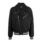 Casual Bomberjack met Ribboorden Balmain , Black , Heren