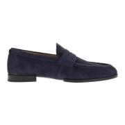 Suède Leren Moccasin met Geëmbosseerd Monogram Tod's , Blue , Heren