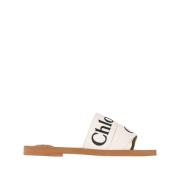 Woody Flat Mules Chloé , White , Dames