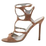 Pre-owned Suede sandals Sergio Rossi Pre-owned , Brown , Dames