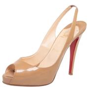 Pre-owned Leather sandals Christian Louboutin Pre-owned , Beige , Dame...