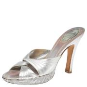 Pre-owned Leather sandals René Caovilla Pre-owned , Gray , Dames