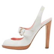 Pre-owned Leather sandals Sergio Rossi Pre-owned , White , Dames