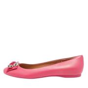 Pre-owned Leather flats Salvatore Ferragamo Pre-owned , Pink , Dames