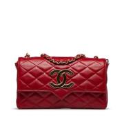 Pre-owned Leather chanel-bags Chanel Vintage , Red , Dames