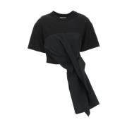 Stijlvolle Cut and Sew T-shirt Alexander McQueen , Black , Dames