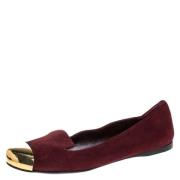 Pre-owned Suede flats Yves Saint Laurent Vintage , Red , Dames