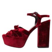 Pre-owned Velvet sandals Yves Saint Laurent Vintage , Red , Dames