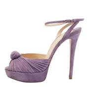 Pre-owned Suede heels Christian Louboutin Pre-owned , Purple , Dames